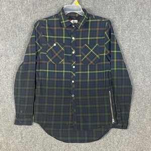 DH Flannel Shirt Men's Medium Button‎ Up Cotton Blend Adults Long Sleeve M